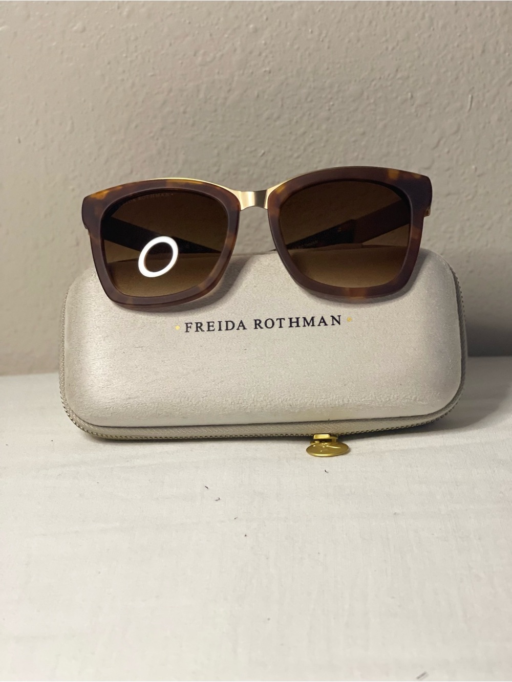 Freida Rothman Women's MadisonTortoise Sunglasses with Gold Bridge - Picture 1 of 13
